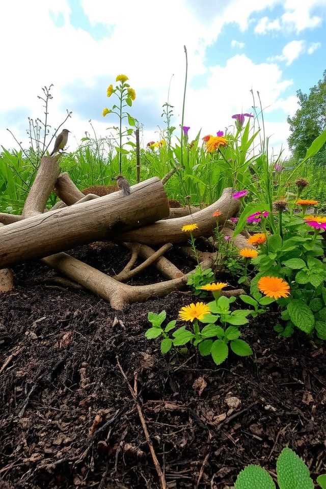 no dig hugelkultur gardening technique