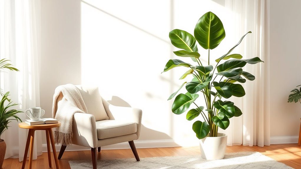 oversized floor plant focal point
