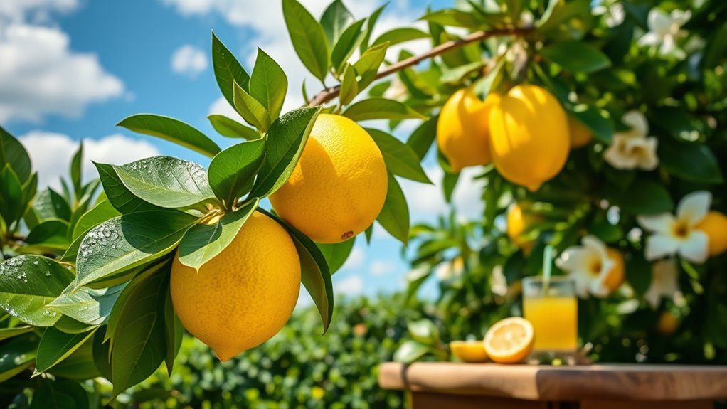 oversized lemons fragrant flowers