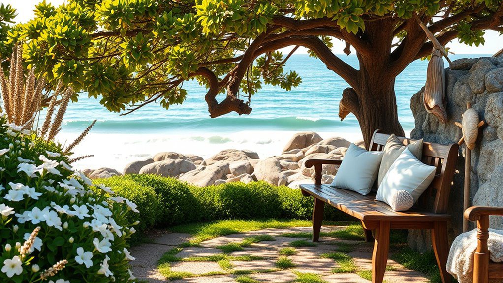 peaceful coastal garden retreat