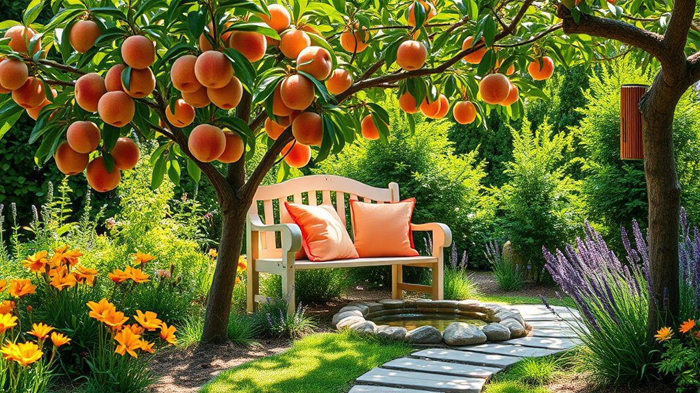 peach garden tranquility design