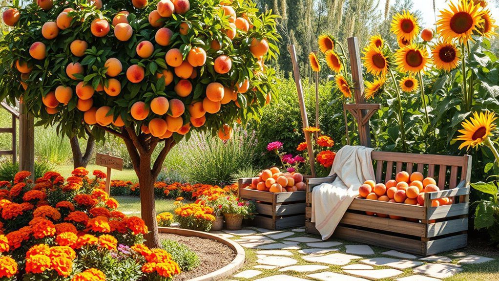 peach harvest garden display
