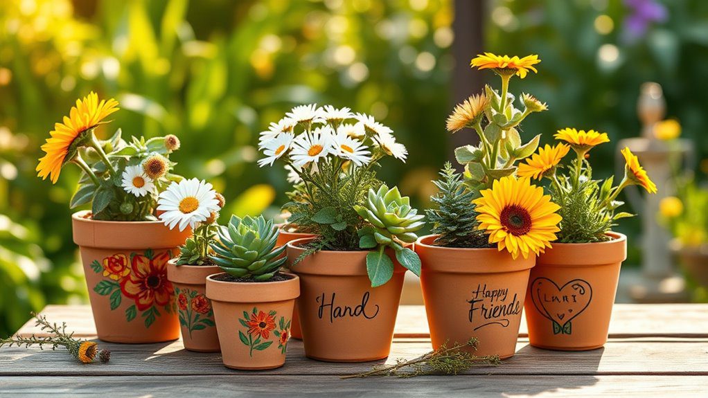 personalized rustic terracotta pots