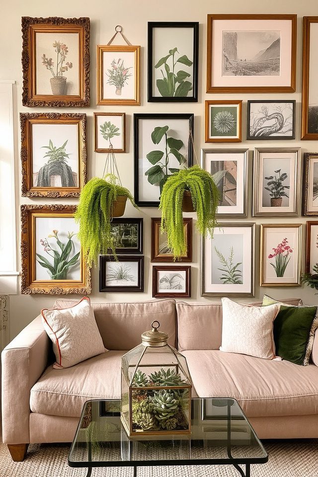 plant inspired gallery wall design
