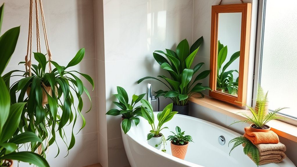 plants enhance bathroom decor