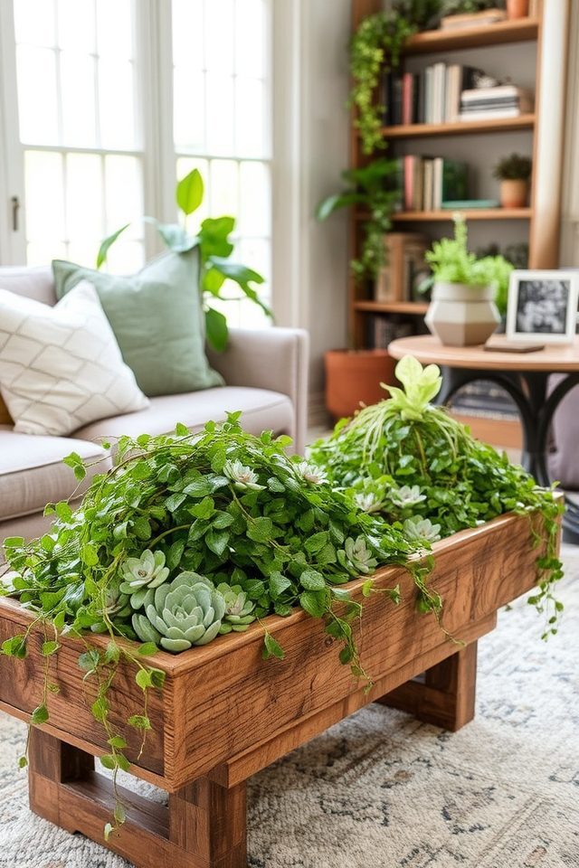 plants integrated into furniture