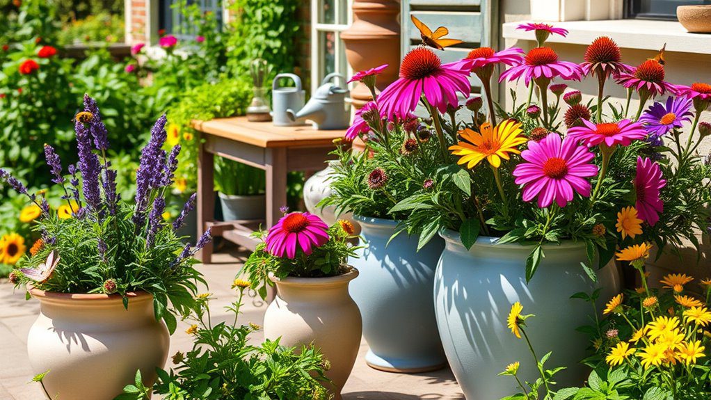 pollinator friendly vibrant container gardens