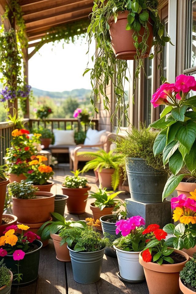 potted plants create tranquility