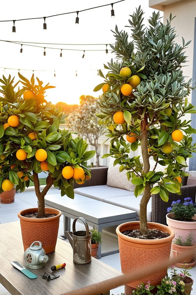 potted trees for terraces