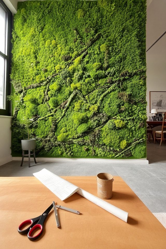 preserved moss wall installation