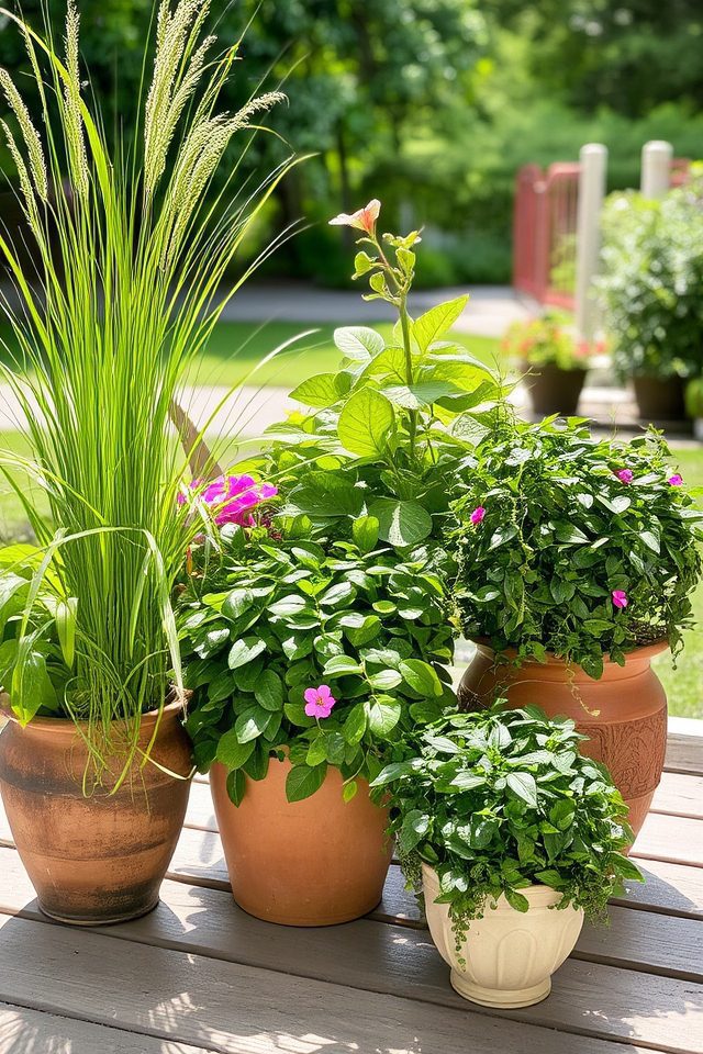 privacy through layered greenery