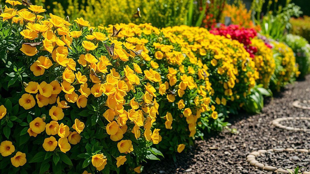 radiant yellow petunia hedges