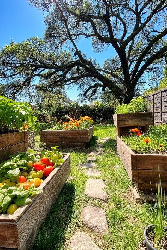 reclaimed wood garden beds