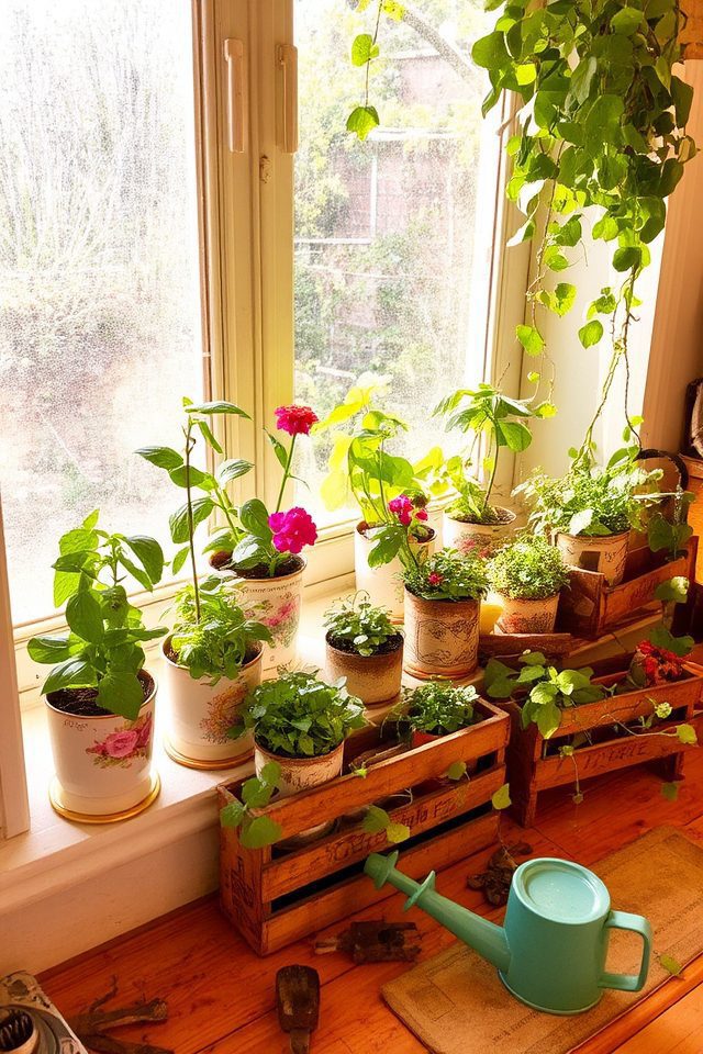 recycled containers as planters