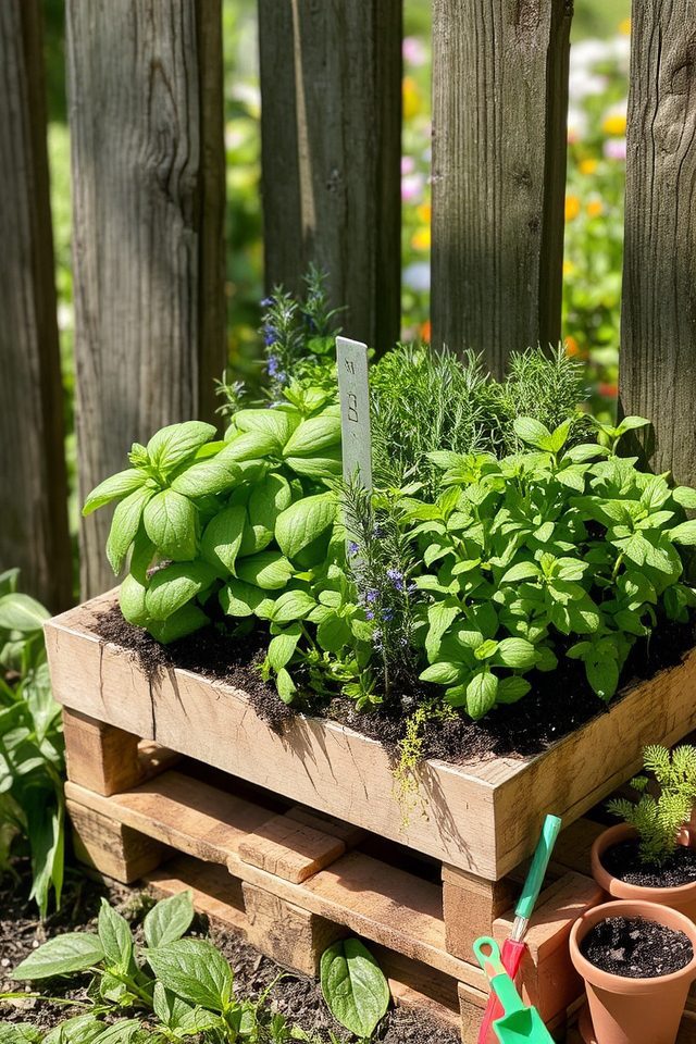 recycled pallet herb planter