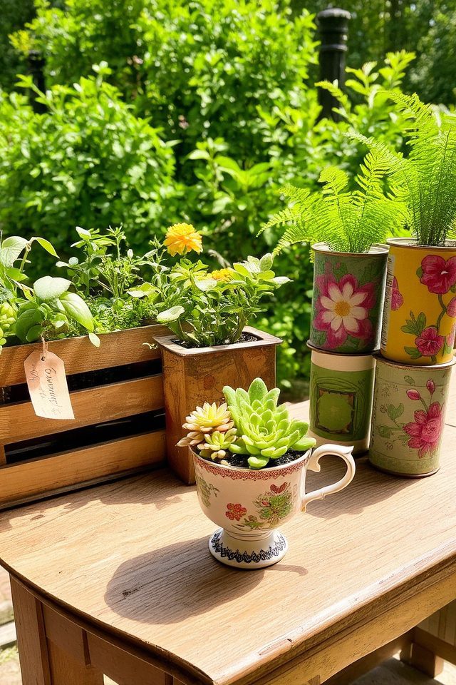 repurposed containers for gardening