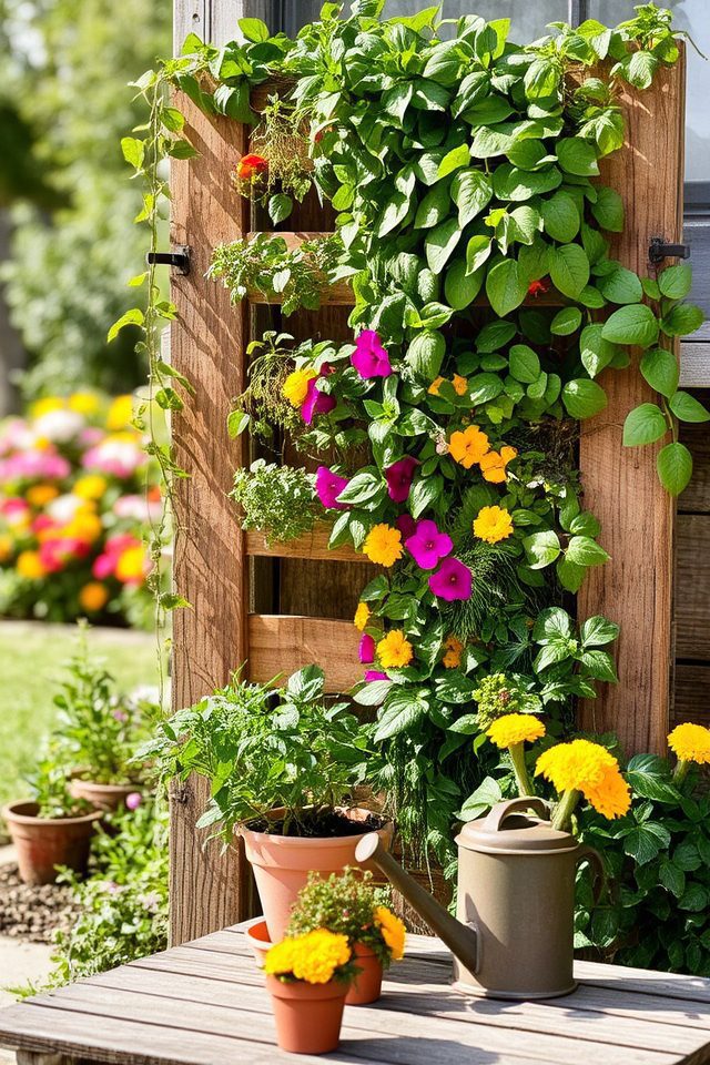 repurposed pallet vertical garden