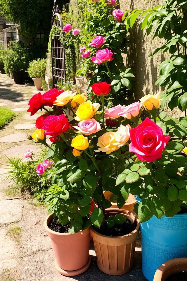 roses thrive in containers