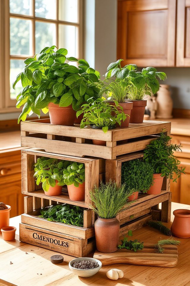 rustic herb display solution