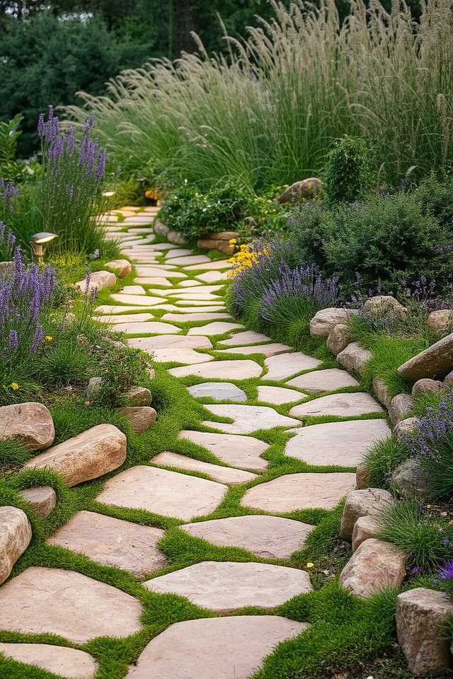 rustic stone garden pathway