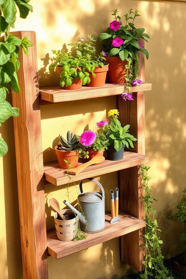 rustic vertical garden display