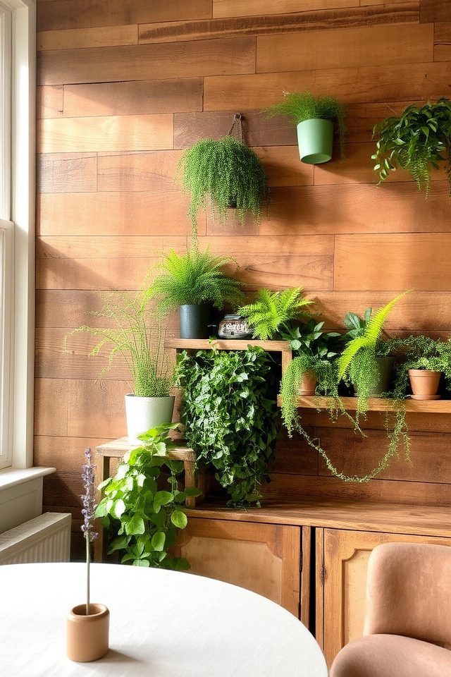 rustic wood and greenery