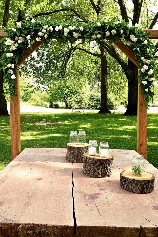 rustic wood wedding decor