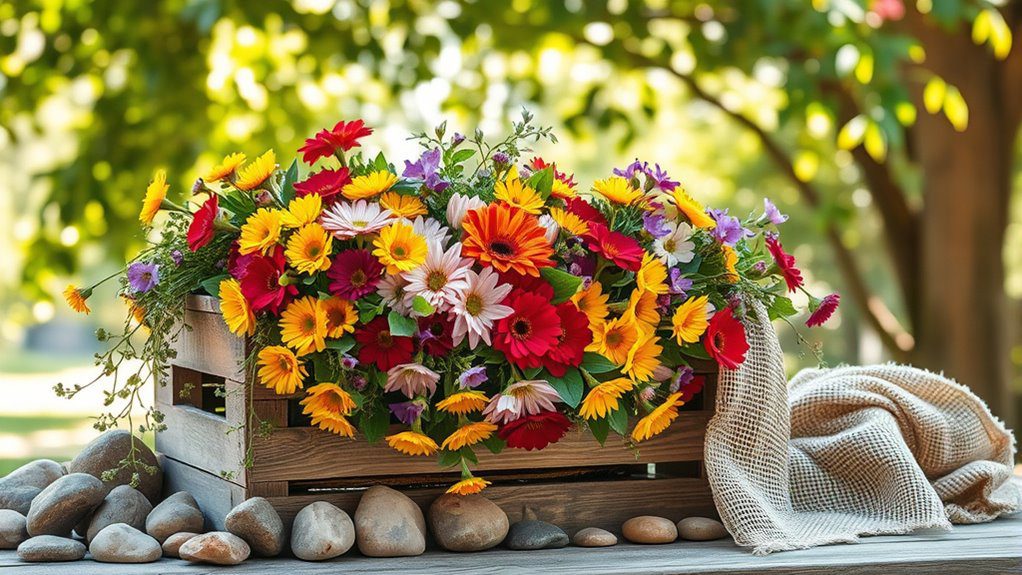 rustic wooden container gardens