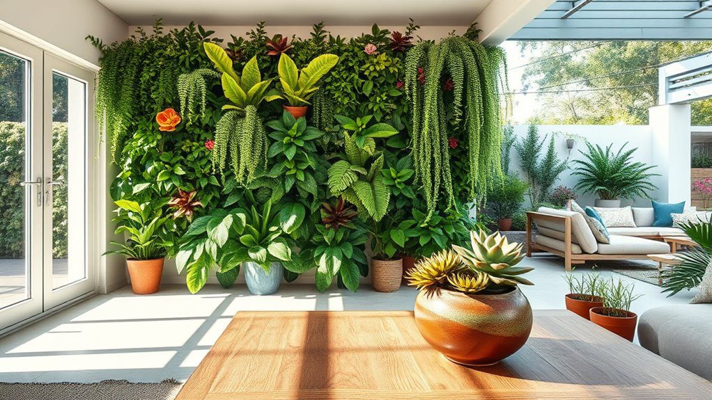 seamless indoor outdoor greenery