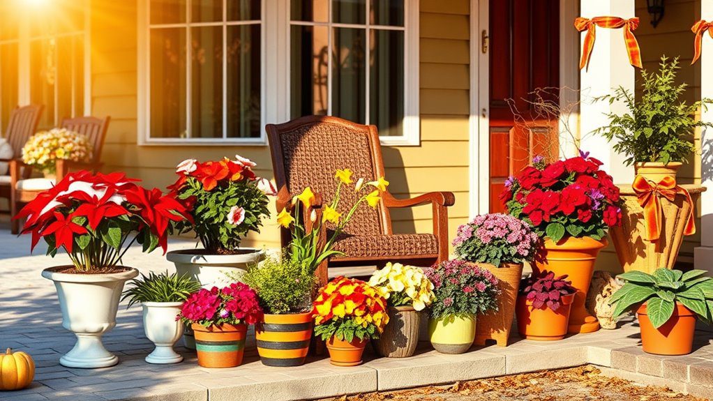 seasonal flower porch arrangements