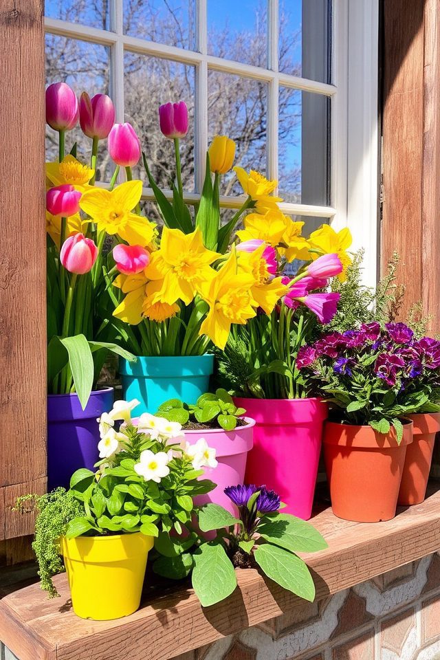 seasonal gardening window displays