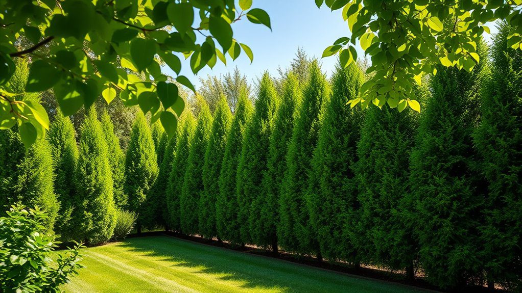 secluded lush privacy hedge