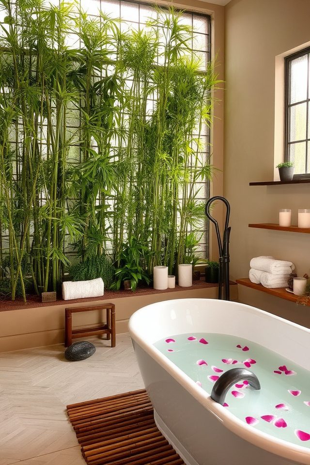 serene bamboo retreat bathroom
