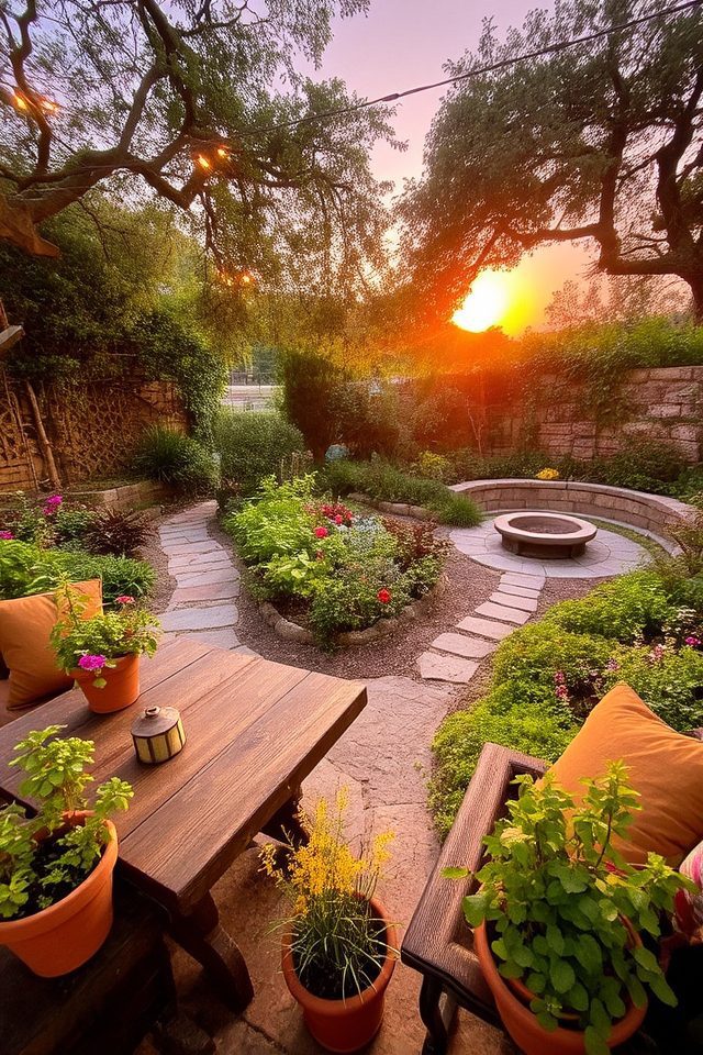 serene garden living spaces