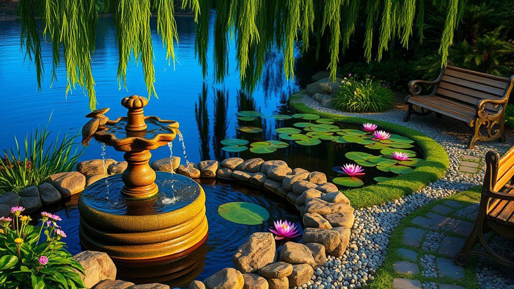 serene water garden oasis