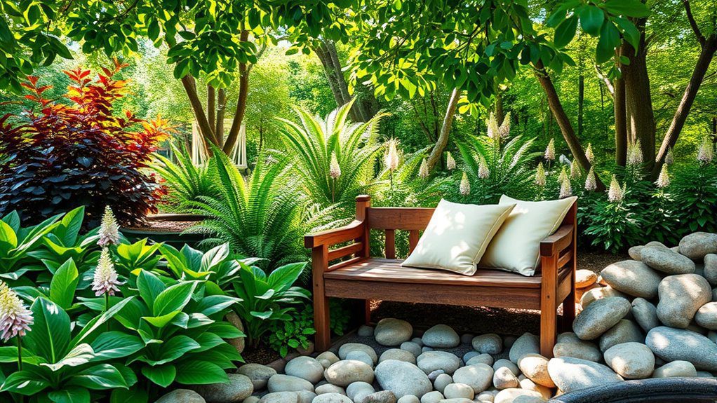 shade garden cozy retreats