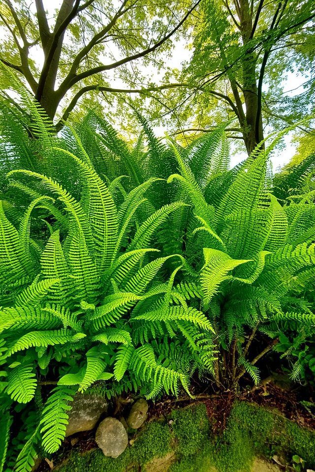 shady border fern displays