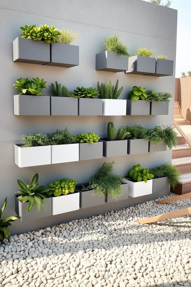 sleek minimalist plant walls