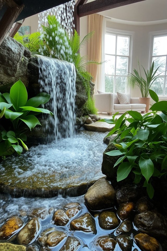 soothing natural indoor waterfalls