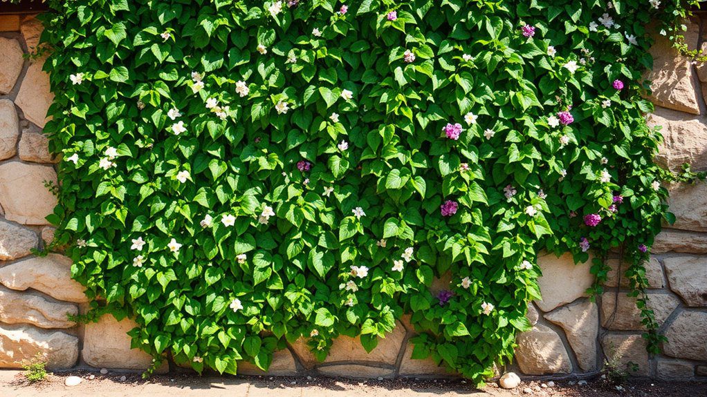 stone walls with greenery
