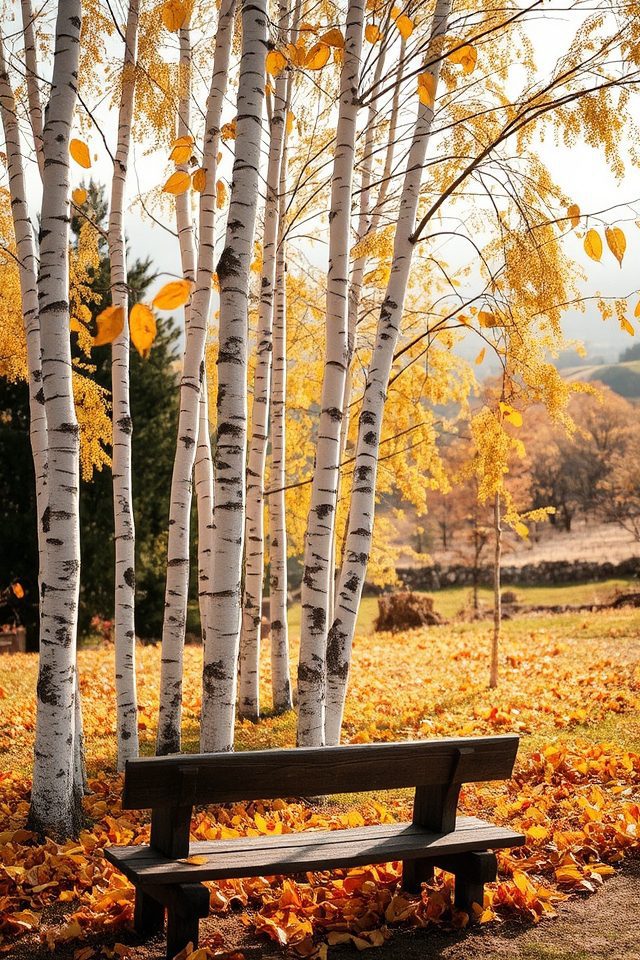 stunning trees with white bark