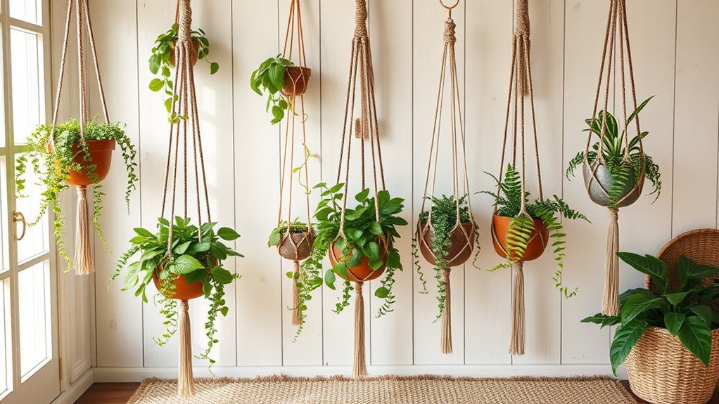 stylish bohemian plant display