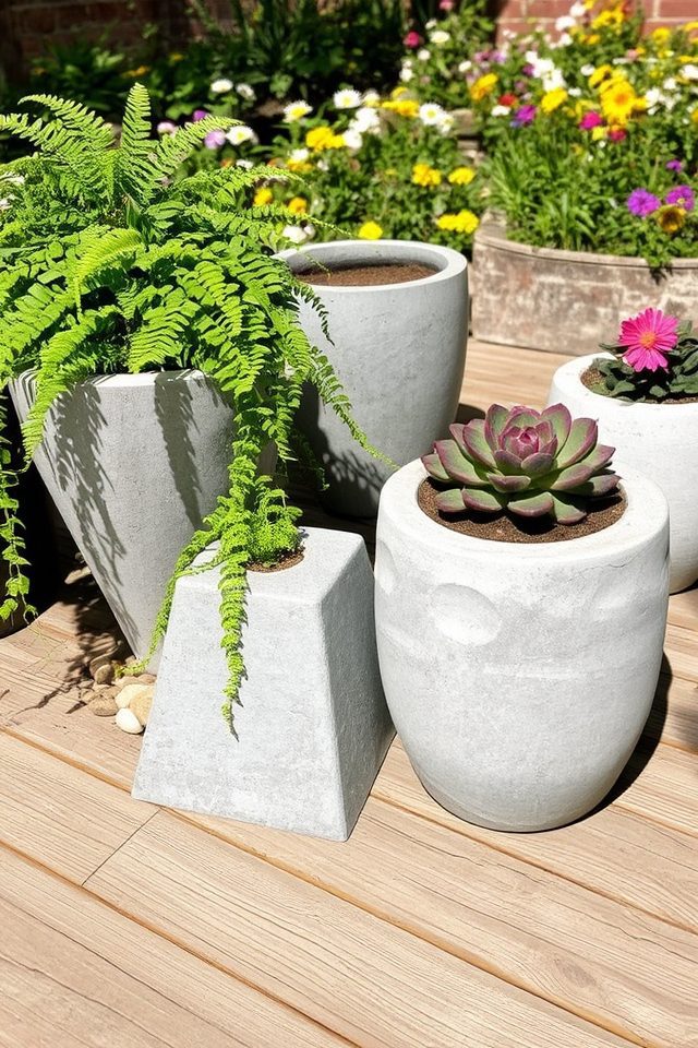 stylish durable concrete planters