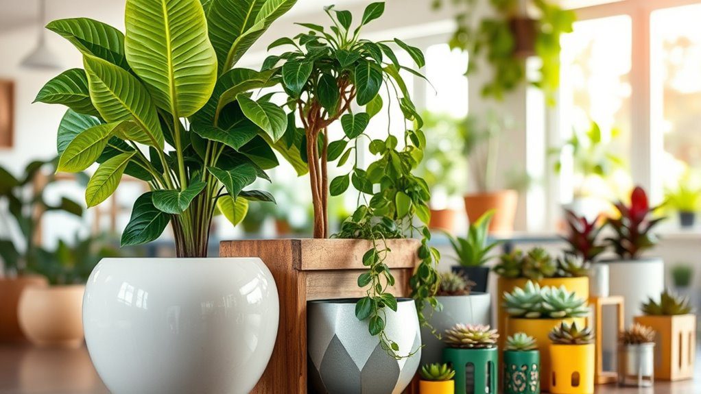 stylish indoor planter variety