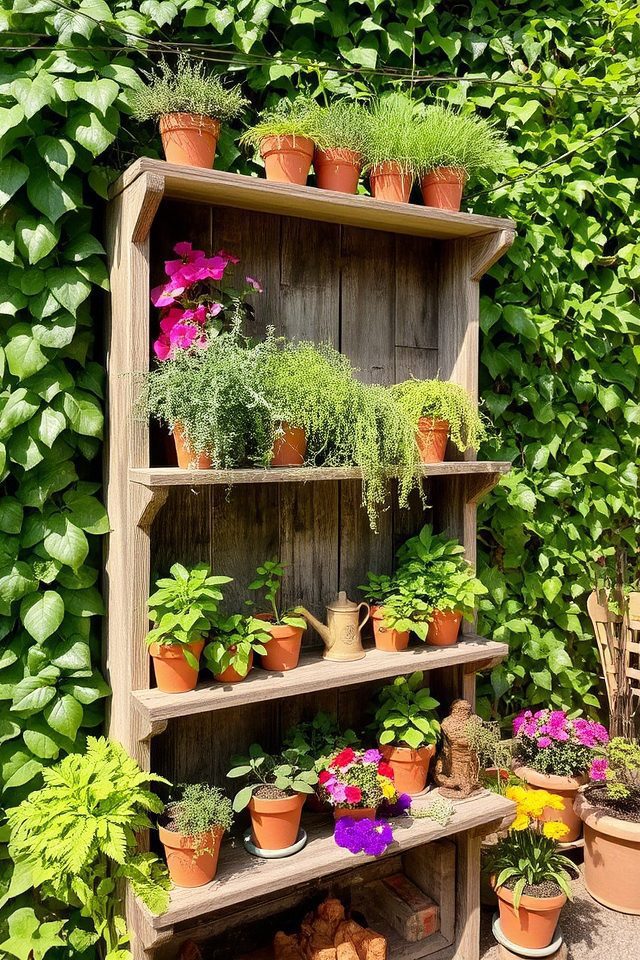 stylish vertical garden shelves