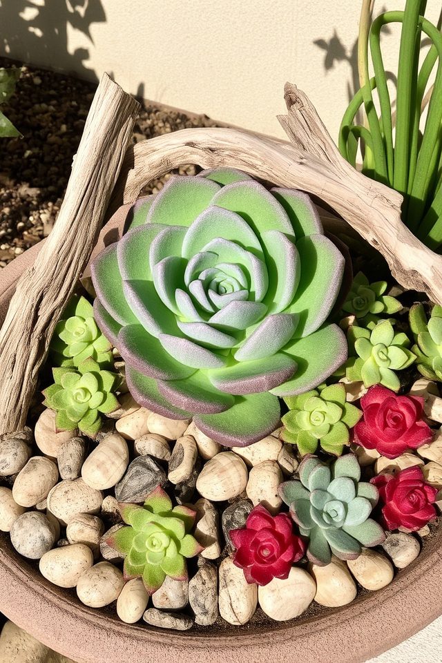succulent garden focal point