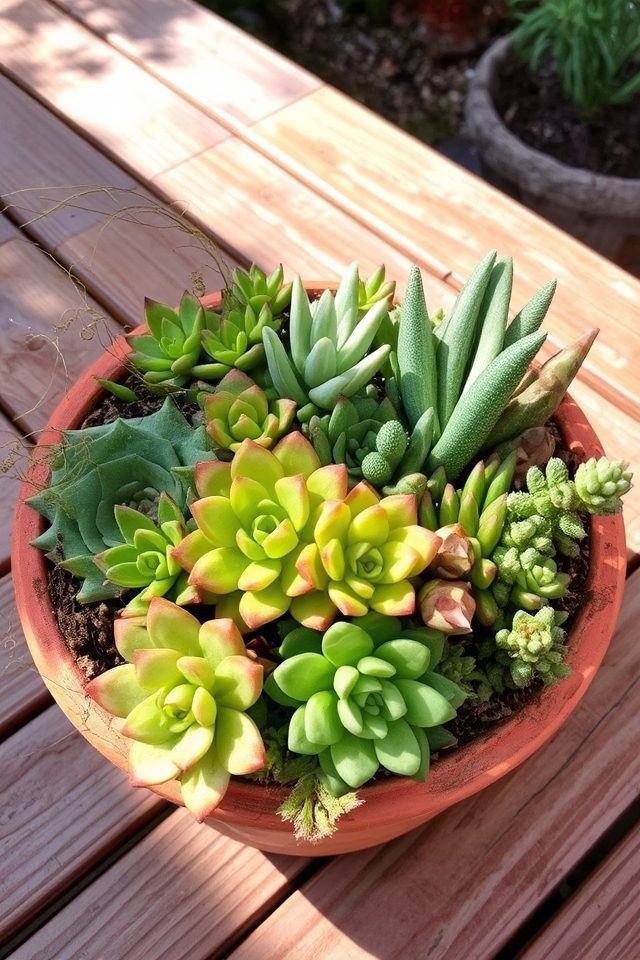 succulent garden terracotta pot