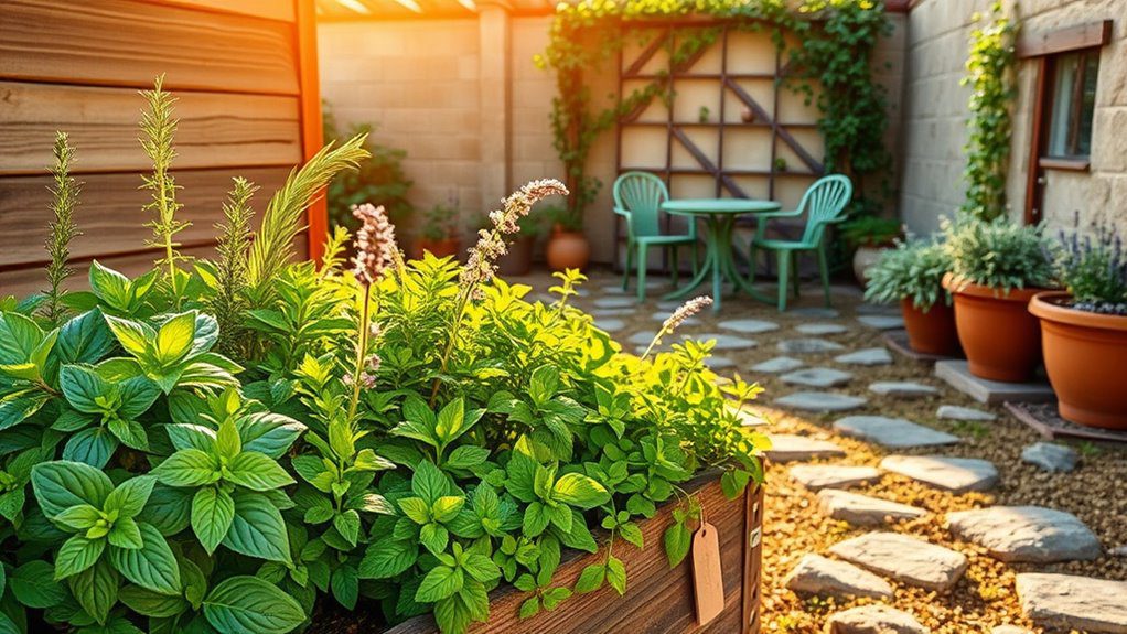 sunny location for herbs