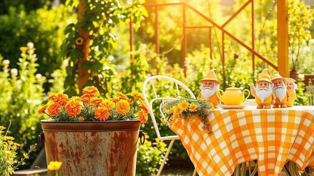 sunny nostalgic garden accents