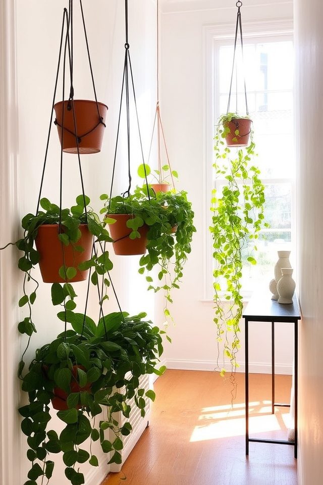 suspended greenery adds dimension